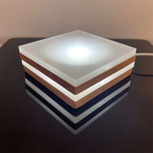 Crystal Ball <strong>Diffuser</strong> LED Night Light Wooden Base With Solid Wood Square Base Display Stand for Aroma Light Display - Product Image 5