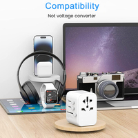 Adaptateur de voyage universel Worldplug, adaptateur de prise multiple international avec USB et Type-C