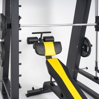 Machine Smith Robuste pour Salle de Sport à Domicile, Rack de Musculation Multifonctionnel avec Système de Contrepoids