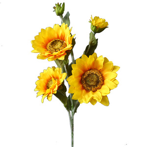 ดอกทานตะวันประดิษฐ์สีเหลืองส้มจาก Yihua Floral Art จัดดอกไม้ผ้าไหมสำหรับตกแต่งบ้านและห้องนั่งเล่น - Product Image 5