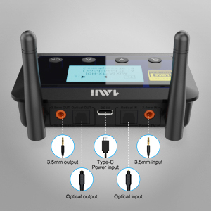 1Mii B03Pro + Adaptador <span class=keywords><strong>Bluetooth</strong></span> LDAC Transmisor y receptor 3 en 1 con modo de derivación Transmisor receptor de audio <span class=keywords><strong>Bluetooth</strong></span> 5,2 - Product Image 6
