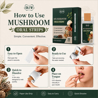 Complément alimentaire quotidien en bandes orales au goût chocolat, mélange de champignons complexe sous marque privée, favorise la clarté mentale
