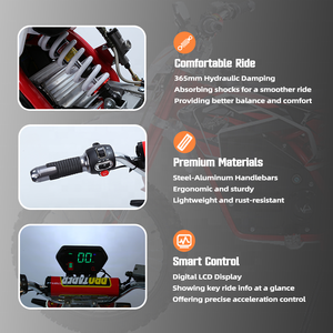Bicicleta Eléctrica Todoterreno de Alta Velocidad con Motor sin Escobillas de 60V 2000W para Ciudad y Montaña, Entrega Rápida - Product Image 3