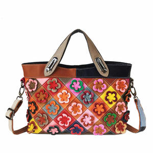 Andong <b>Leather</b> Genuine Cowhide for Ladies Lingge Hand <b>Messenger</b> <b>Bag</b> Fashion Flower Shoulder Crossbody <b>Bag</b> - Product Image 4