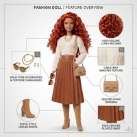 Ensemble de vêtements de mode pour poupée BJD 1/6 personnalisé : pull en tricot, jupe plissée en similicuir, bottes hautes et accessoires pour poupées