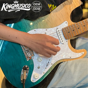 <span class=keywords><strong>Guitarra</strong></span> Eléctrica Flame Tiger Veneer con Interruptor Mini Coil Split |   Pastillas S-S-H Alnico, Diapasón de Arce Carbonizado - Product Image 4