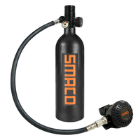 SMACO S400Plus CE – Équipement de plongée sous-marine professionnel en aluminium, mini-bouteille de plongée rechargeable de 1 litre de haute qualité