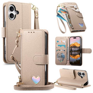 Étui magnétique pour cartes de crédit, coque de téléphone pour iPhone 16/16 Plus/17 Air/15/14 <span class=keywords><strong>Pro</strong></span>/13 Promax, étui portefeuille à bandoulière - Product Image 4