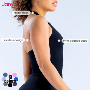Camiseta Deportiva sin Mangas para <span class=keywords><strong>Mujer</strong></span> Janya, Cuello Halter Elástico, Transpirable, Espalda Descubierta, Cuello Cuadrado, Chaleco Deportivo para Gimnasio, Yoga, sin Costuras - Product Image 4
