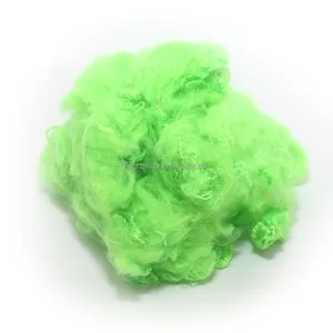 manufacturer 1.4d colored green polyester staple fiber for spinning