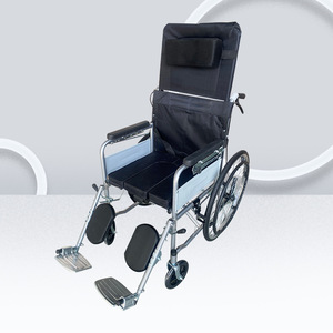 Fauteuil roulant manuel Xinkangyang semi-inclinable électroplaqué léger avec pneus gonflables pour personnes âgées et handicapées, portable - Product Image 1