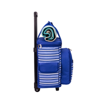 4-Personen Isolierte Wiederverwendbare Polyester-Trolley-Picknicktasche mit Kühlfach, Seitentaschen, Tragegriff und Weicher Fleece-Decke