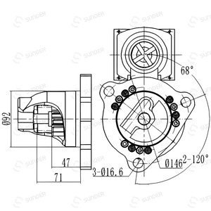 Moteur de démarrage pour engins de construction lourds 12V 4.5kW 40MT pour moteur Allis Chalmers Autocar Case, remplace Delco 1114001 - Product Image 3