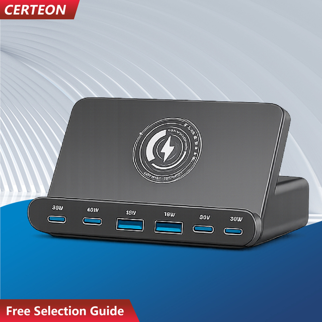160W Wireless Charging Station USB C PD Fast Charger Multi Port Charging Hub Foldable Stand for Mobile Phones