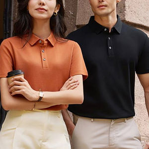 Bajo MOQ Polos personalizados con logotipo bordado Camisa de negocios de alta calidad Casual manga corta Unisex Piqué Polos - Product Image 2