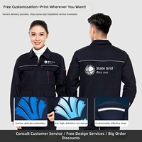 Ensemble de vêtements de travail en coton d'automne pour hommes adultes, veste, haut à manches longues, épaissi, résistant à l'abrasion, uniforme de travail, protection du travail