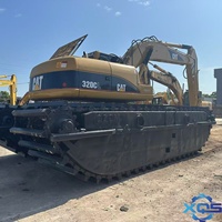 Mejor estado Rendimiento Usado Caterpillar CAT 320CL 320 Excavadora anfibia 18m Brazo extendido Swamp Buggy Equipo pesado
