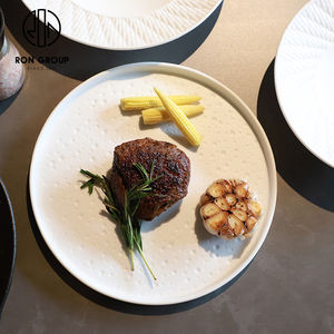 Restaurante occidental Catering <span class=keywords><strong>melamina</strong></span> redondo 10 pulgadas Pizza carne servicio de comida plato de cerámica para comida rápida <span class=keywords><strong>vajilla</strong></span> comercial - Product Image 3