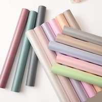 Papier d'emballage floral de luxe en satin de soie texturé, imperméable, en rouleau, pour bouquets, en pâte vierge enduite, pour cadeaux