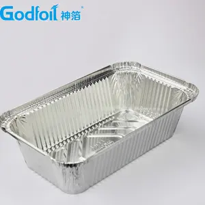 Eco-friendly Household Rectangular Food Grade Aluminum Foil Container 83160 Packaging 8011 3003 Godfoil Pulp Moulding Accept ISO