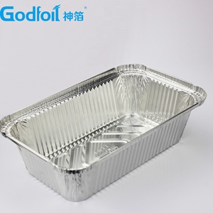Eco-friendly Household Rectangular Food Grade Aluminum <strong>Foil</strong> <strong>Container</strong> 83160 Packaging 8011 3003 Godfoil Pulp Moulding Accept ISO - Product Image 1