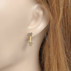 Aretes Minimalistas con Circonita Cúbica y Baño de Oro de 18k para Mujer, Precio al por Mayor - Product Image 2