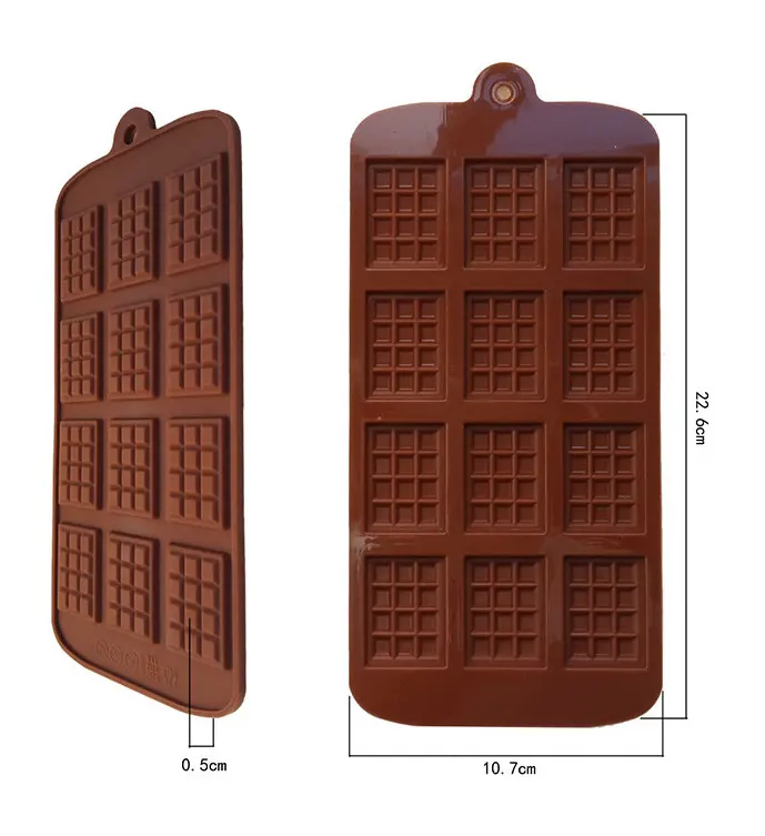 12 Even Chocolate Mold Fondant Molds DIY Candy Bar silicone Cake Decoration Tools