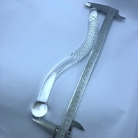 Dildo en verre lisse, double extrémité, en forme de pénis, pour le plaisir, en forme de S, pour stimulation du point G, plug anal