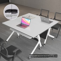Table de conférence mobile pliable à plateau rabattable, directement de l'usine, bureau d'étude pour les établissements d'enseignement