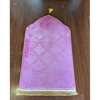 Tapis de prière musulman portable en polyester et mousse gaufrée antidérapant, lavable pour la maison, les voyages, la voiture et le camping