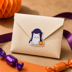 Custom <strong>Halloween</strong> Cartoon Sticker Waterproof Self Adhesive Vinyl Die Cut Cat Trick Or Treat Holiday Stickers For Box Packaging - Product Image 6