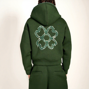 Ensemble de survêtement pour homme en molleton doux 100% coton, coupe ample et épaisse, avec fermeture éclair intégrale, comprenant un pantalon de jogging et un sweat à capuche - Product Image 4