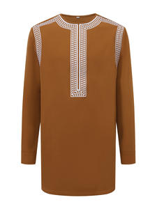 Costume pour <span class=keywords><strong>homme</strong></span> CCY de style africain, kaftan brodé avec soin, <span class=keywords><strong>ensemble</strong></span> 2 pièces, bou bou <span class=keywords><strong>homme</strong></span>, vêtements islamiques, <span class=keywords><strong>qamis</strong></span> - Product Image 4