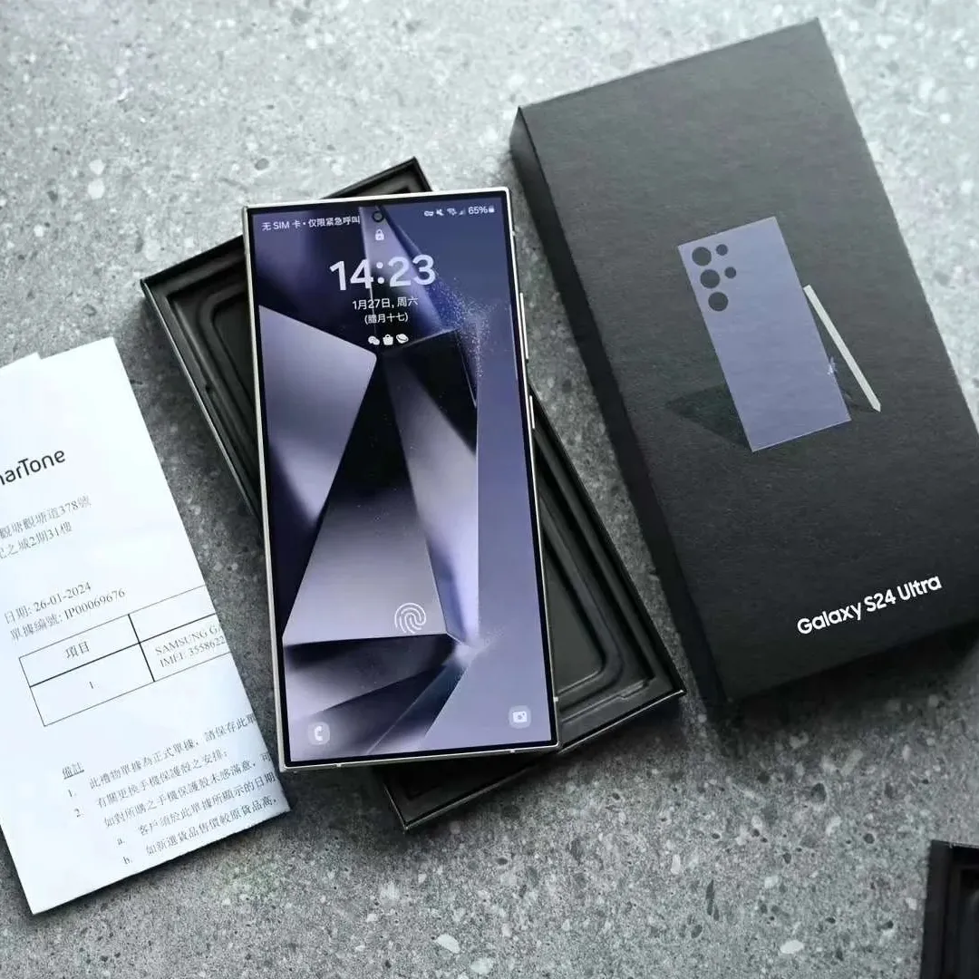 2024 neues Produkt Samsung S24 Ultra gebrauchtes Mobiltelefon Android großer Bildschirm LTE 5G AI Titanium-Hülle 12+256GB S24 Mobiltelefon