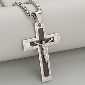 Fashion Gold Plated Hollow Pendant Stainless Steel Jesus <b>Cross</b> Pendant - Product Image 5
