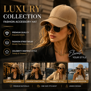 Premium Detachable Gold Chain 3D Puff Letter Printing Khaki Twill Baseball Cap Hip Hop Streetwear Custom <strong>Hat</strong> - Product Image 3