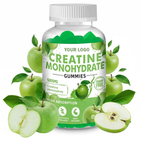 Compléments de créatine en gommes aux saveurs fruitées personnalisées, OEM ODM, sans sucre, pré-entraînement, gommes de créatine monohydrate pour adultes
