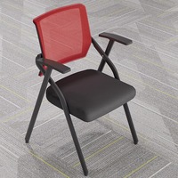 Chaise d'étude moderne en métal pliable avec bloc-notes Mobilier scolaire coloré et durable pour la maison, le bureau et le salon