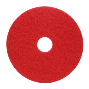 Red floor scrubber pad for buffing and daily cleaning