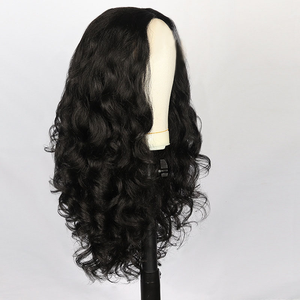 Perruque complète ondulée pour femmes européennes et américaines Cross-Border Fluffy Long Curly Synthetic Hair Small Cap Yaki Black Transparent - Product Image 1