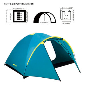 Usine au Myanmar PAMIR Tissu écologique Tente de camping extérieure trois saisons pour 2 personnes Tente de randonnée imperméable - Product Image 4