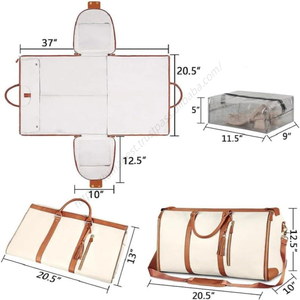 Wholesale Wholesale Leather Multi-Functional Foldable Garment Suit Handbag Travel Storage <b>Bag</b> for Men and Women - Product Image 3