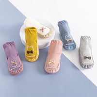 Chaussons-chaussettes antidérapants pour bébé, mignons, en coton à semelle souple, pour filles, motif dessin animé, pour tout-petits