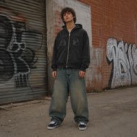 Sweat à capuche zippé personnalisé avec logo, délavé à l'acide, pour hommes et femmes, coupe oversize, en molleton de coton épais, style streetwear, OEM, faible MOQ, portrait