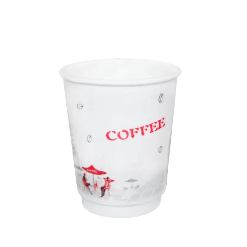 כוס נייר קפה מוקצפת משטח חד פעמי ידידותית לסביבה עם מכסי PP כוס נייר לשתייה חמה הגנת הסביבה