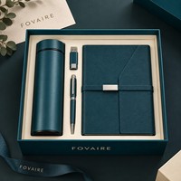 Boîte cadeau d'entreprise personnalisée FOVAIRE, écologique, robuste, avec couvercle et base rigides, pour bloc-notes, tasse et stylo
