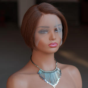 Peluca de Cabello Humano Natural, Corte Pixie Recto, Sin Pegamento, 6 Pulgadas, Económica, para Mujeres Negras - Product Image 5