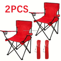 Chaise de patio pliable portable pour le camping avec porte-gobelet, légère et durable, chaise de jardin pliable en tissu Oxford