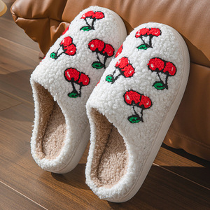 Winter Selling Plush Warm Ladies <b>Slippers</b> Indoor Cartoon Ladies <b>Slippers</b> Green Flat Embroidered Designer <b>Slippers</b> for Women - Product Image 6