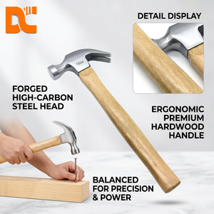 Martello a Testa di Leone con Manico in Legno da 0,25kg a 0,75kg, Utensile Manuale Multiuso, Supporto OEM Personalizzato per Chiodatura e Fai-da-Te - Product Image 1
